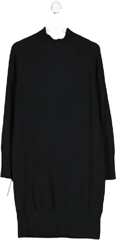 Jardin des Orangers Black High Neck Cashmere Dress One Size