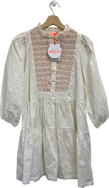 Smock London Cream Daisies Smock Dress UK S