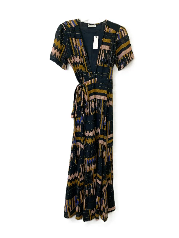 Dress Casual Maxi By The Odells In Black & Yellow, Size: Xs