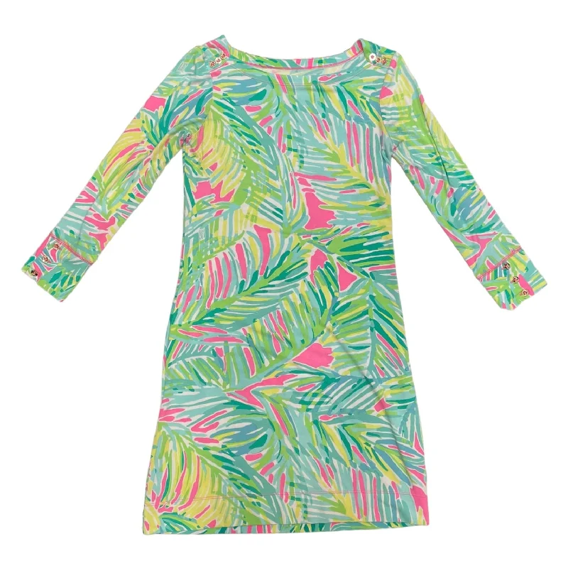 Dress Casual Midi By Lilly Pulitzer In Green & Pink, Size: Xxs