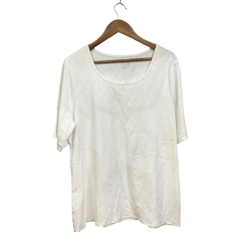 Top Short Sleeve By Time And Tru In White, Size: 2x