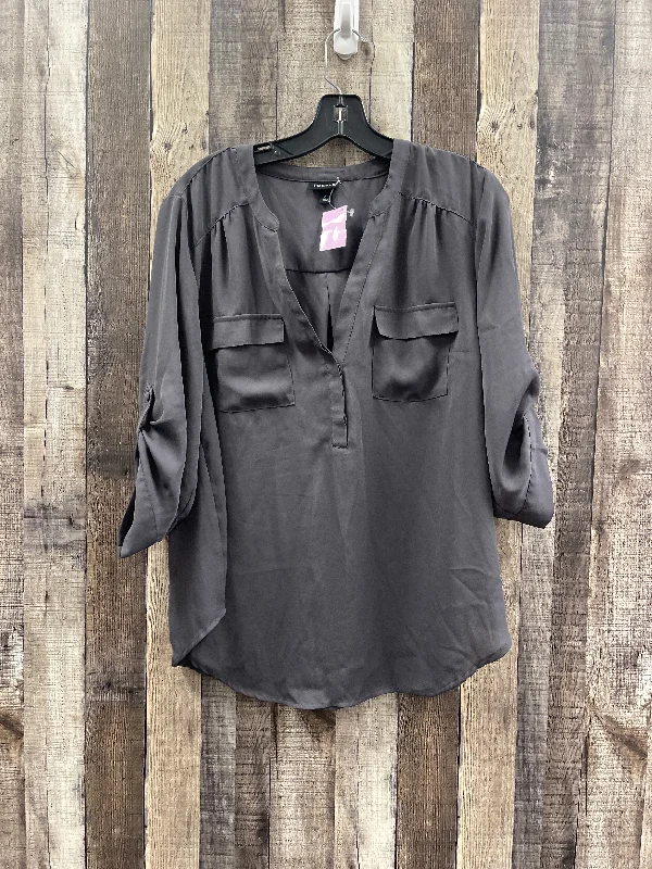 Blouse 3/4 Sleeve By Torrid In Grey, Size: L