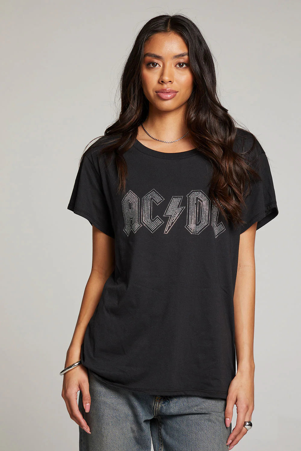 AC/DC Studded Logo Tee - True Black