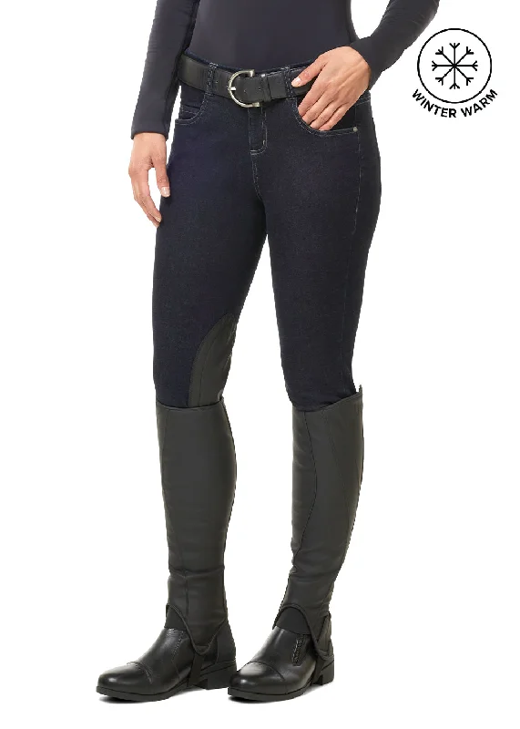 Cozy Rider Mid Rise Denim Knee Patch Breech