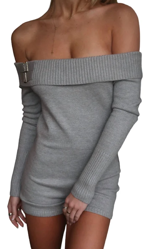 Cozy Up Romper In Grey