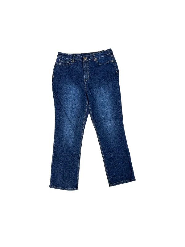 Jeans Straight By Christopher And Banks In Blue Denim, Size: 14p