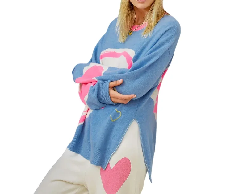 Robbie Pullover Crazy Love Sweater In Lightning Blue