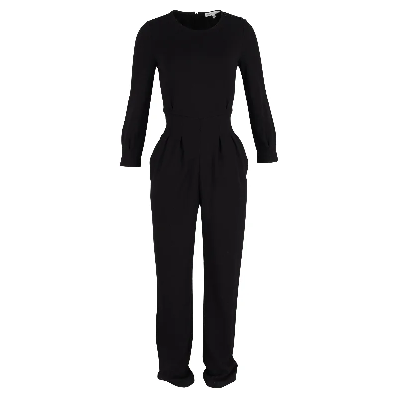 See by Chloé Long Sleeve Jumpsuit in Black Wool