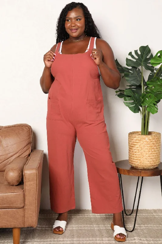 Wide Leg Overalls with Front Pockets