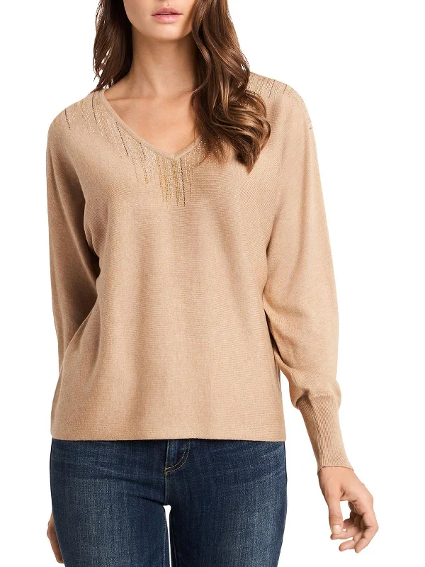 Womens Embellished Long Sleeves Pullover Sweater