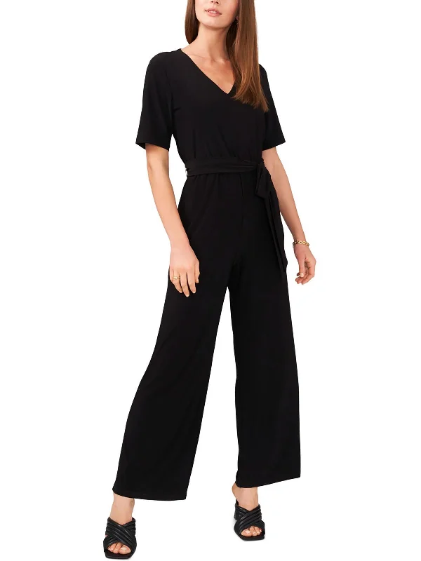 Womens Knit V-Neck Jumpsuit