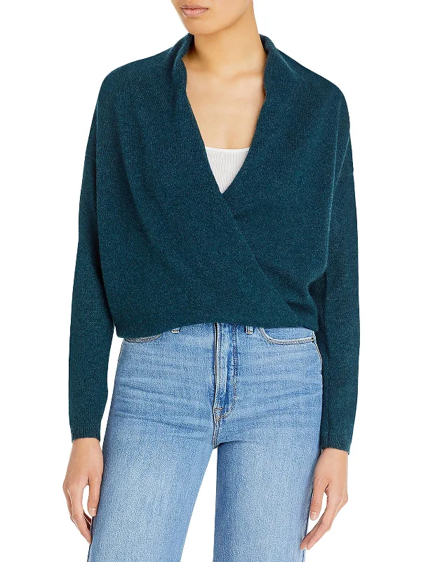 Womens Marled Cashmere Wrap Sweater