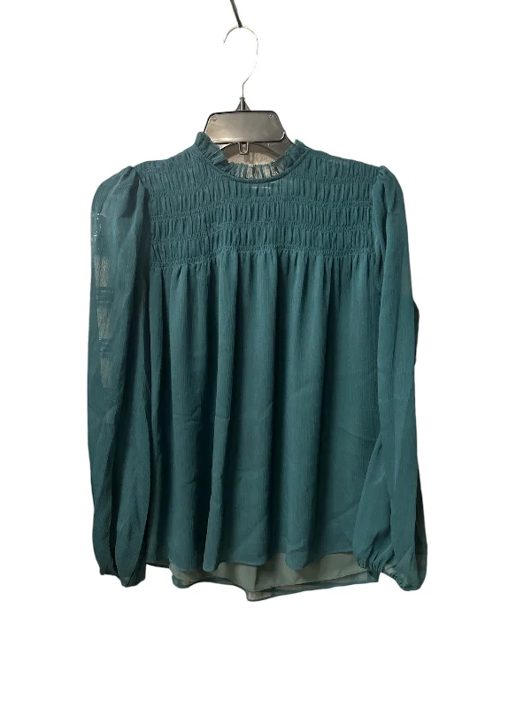 Top Long Sleeve By Banana Republic In Green, Size: Xs