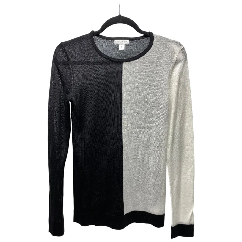 Top Long Sleeve By Bisou Bisou In Black & White, Size: S