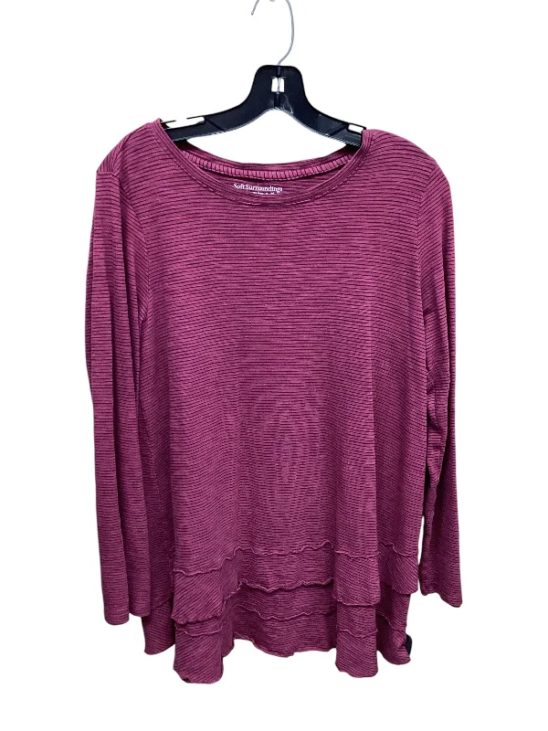 Top Long Sleeve By Soft Surroundings In Striped Pattern, Size: M