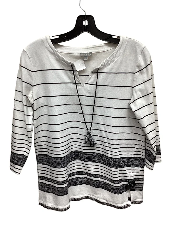 Top Long Sleeve By Talbots In Black & White, Size: S