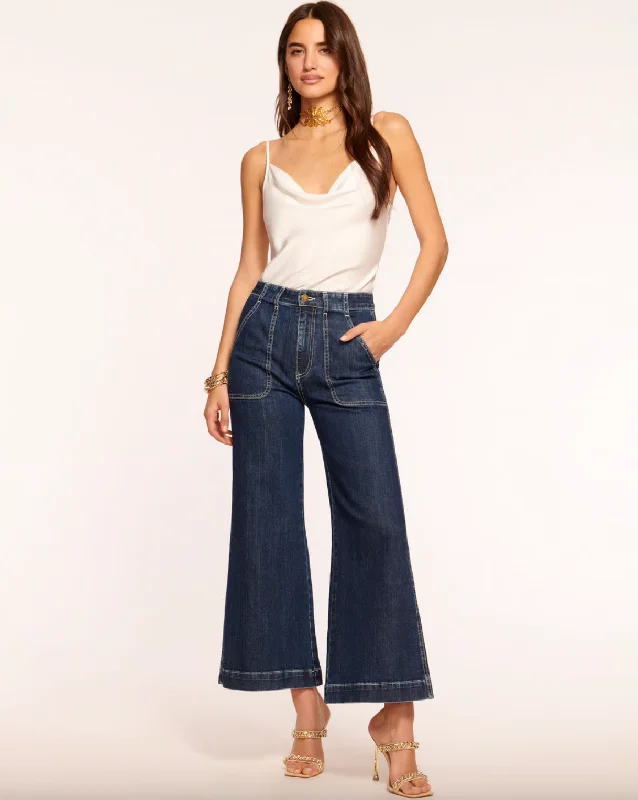 Cropped Theodora Wide Leg Jean - Dark Wash