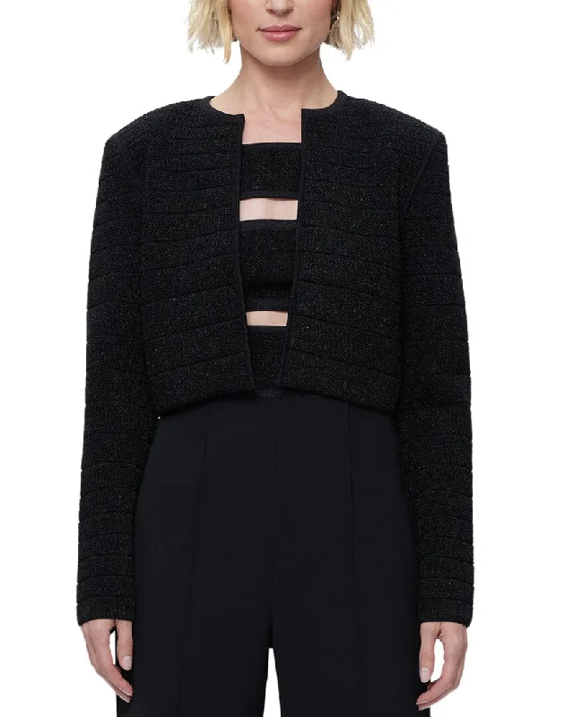 Hervé Léger Textured Lurex Cropped Jacket