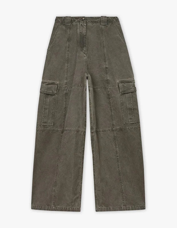 Dyed Canvas Cargo Pants - Taupe