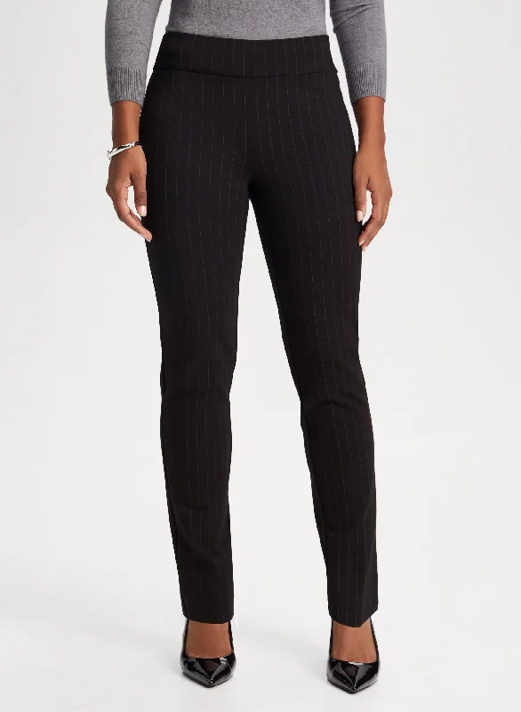 Pinstripe Pull-On Pants