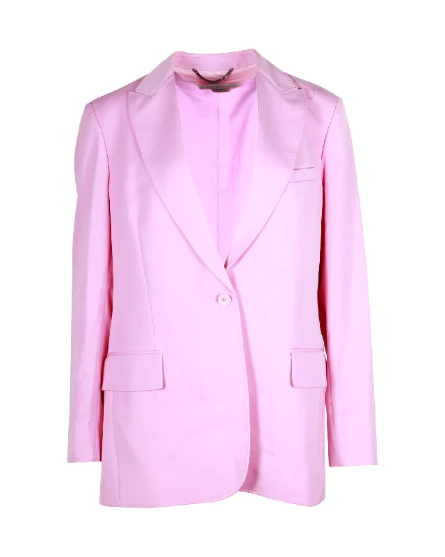 Stella McCartney Single-Breasted Blazer in Pink Wool